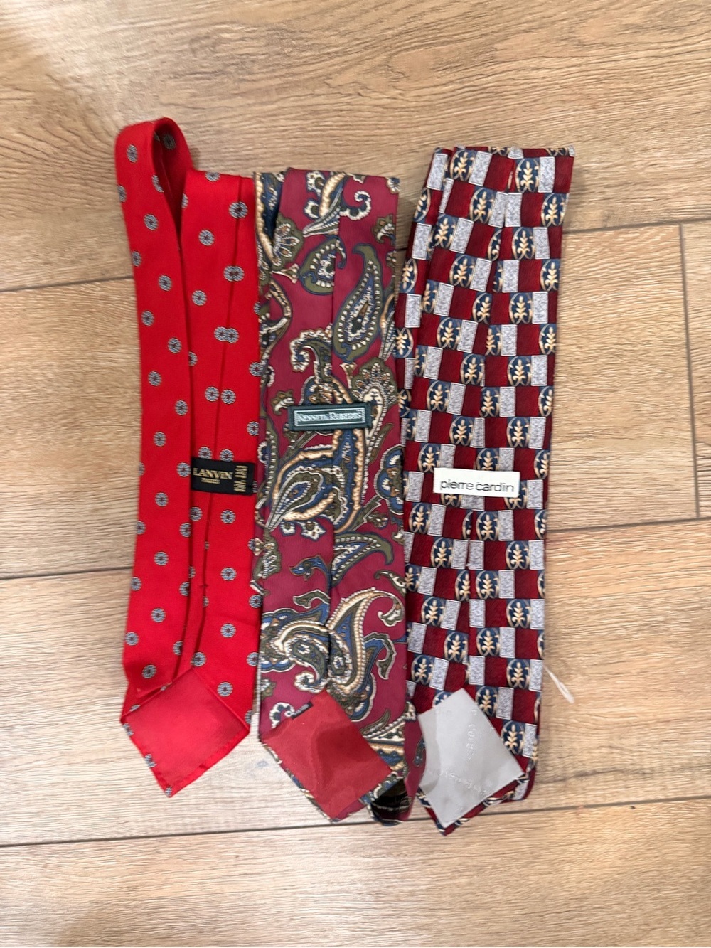 Pierre Cardin Silk Tie, Lanvin silk tie, Kenneth Richards